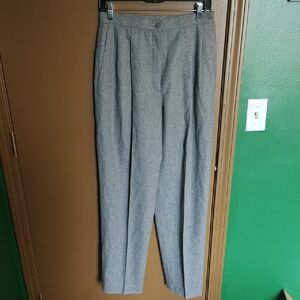 Leslie Fay Heather Gray Women's Pleated Dress Pants - 12